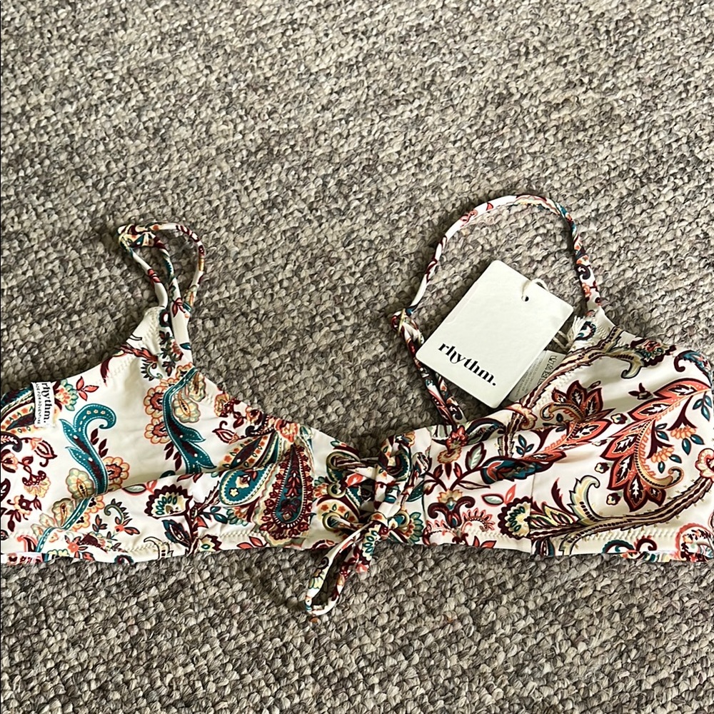 Rhythm Cream Crop Tie Front Swim Camisole
